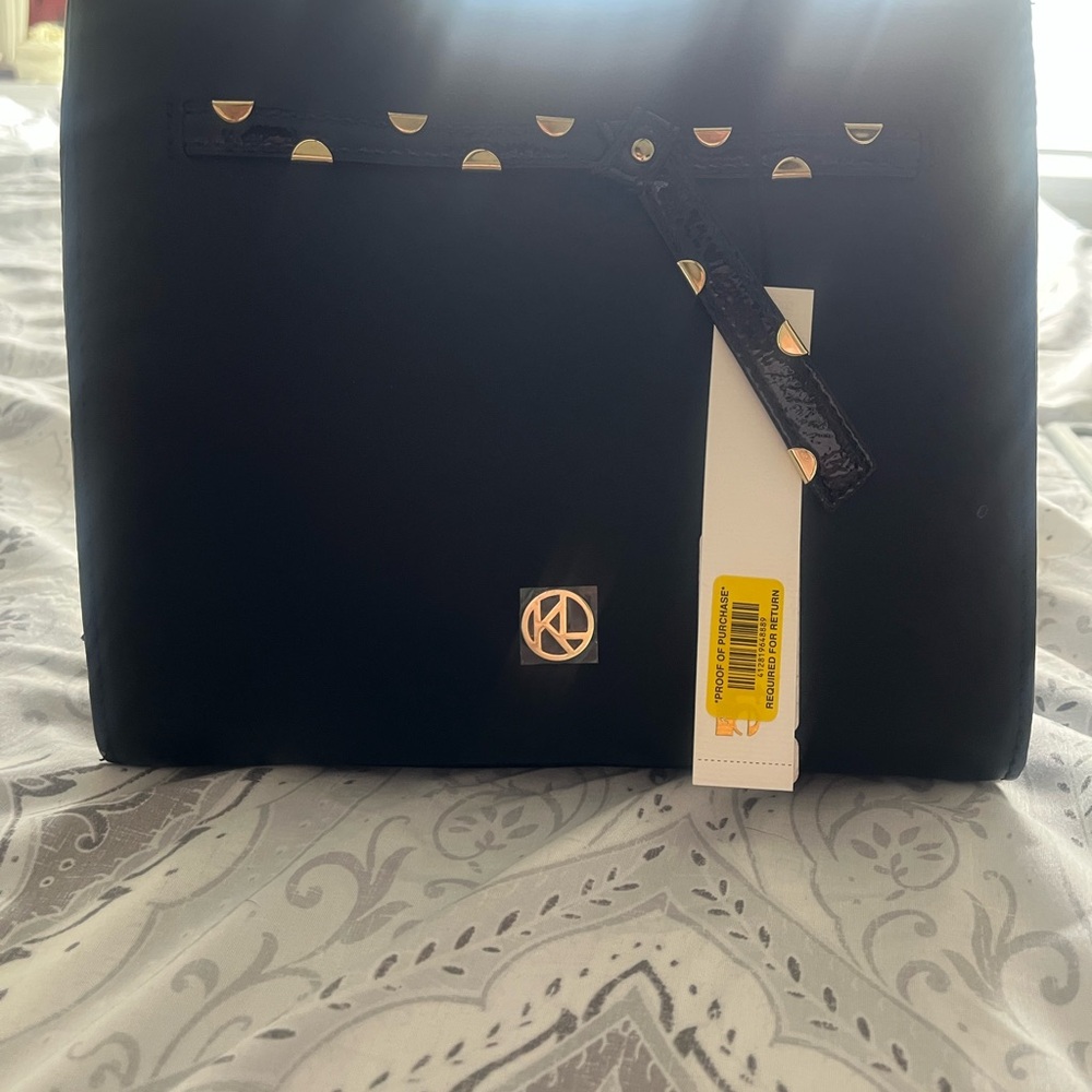 Karl Lagerfeld Black Mini Bag with Gold Accents